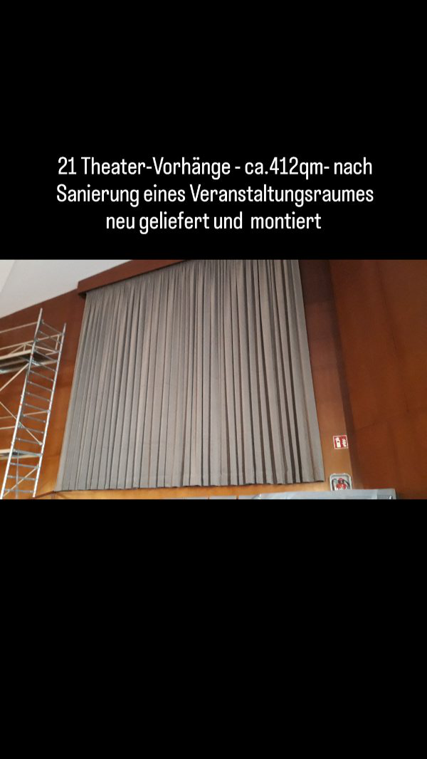 21 Theater-Vorhänge , also Hauptvorhang, Spielvorgang, Backdrop, Gassen, Tür- und Fenstervorhänge, sowie Dean Akustik -Vorhang mit 412qm schwer entflammbaren Bühnentextilien nach der Sanierung eines Veranstaltungsraumes geliefert und montiert. Zum Abschluss haben wir die eingelagerten Lautsprecher und Scheinwerfer wieder installiert und deren Funktion geprüft.
:
:
:
#bühnentextilien #bühnenvorhang #stage #meisterbetrieb #powerrentludwigshafen #igersludwigshafen #stage223 #powerrentveranstaltungstechnik #ludwigshafengram #festinstallation #deinludwigshafen #curtains #meisterpetri