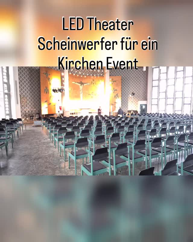 LED Theater-Lichtanlage mit 8 Fresnel Spots liefern und montieren für ein Live Konzert in einer Kirche...