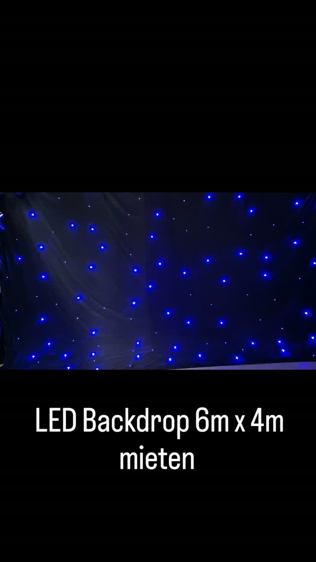 Schwarzen LED Molton Vorhang 6mx4m mit RGBW LEDs mieten als funkelnden Backdrop für Deine Bühne, Dein Event oder Eure Hochzeit  mieten.
#ludwigshafengram #ledbackdrop #veranstaltungstechniK #stage #mieten