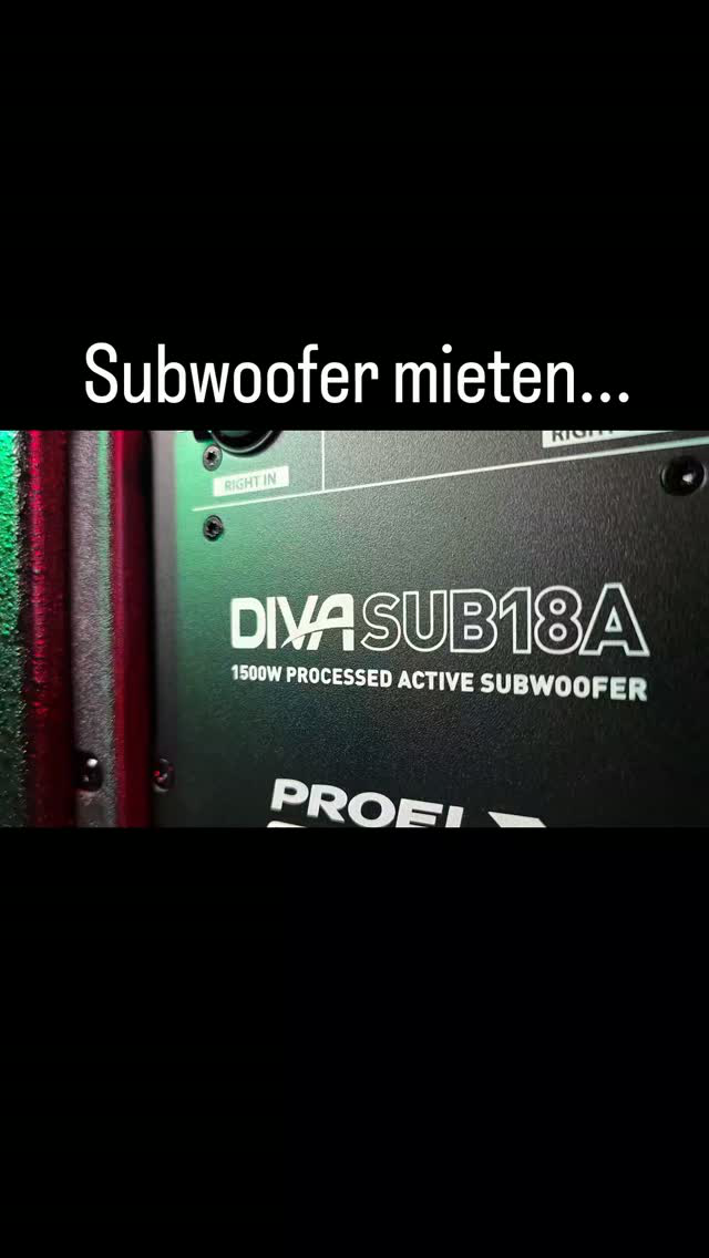 Nicht nur komplette Lautsprecheranlagen, sondern auch Subwoofer können bei uns gemietet oder gekauft werden, zum Beispiel der 18 Zoll PROEL Diva Aktiv Subwoofer,d.h mit eingebauter 1500W Endstufe, DSP EQ, Delay /Kardioid Einstellung, X-Over, SPL 132 dB, 38kg
:
:
#proel #subwoofer #veranstaltungstechnik #mieten #ludwigshafengram
