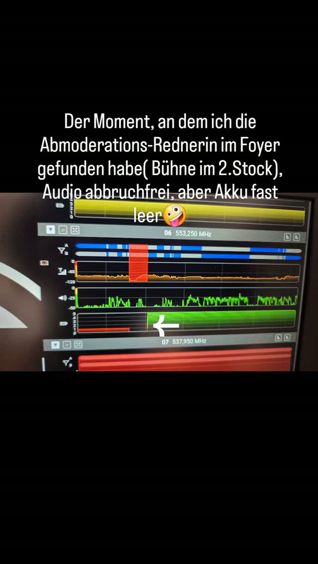 Der Moment, an dem ich die Abmoderations-Rednerin im Foyer gefunden habe( Bühne im 2.Stock), Audio abbruchfrei, aber Akku fast leer🤪
:
:
#shure #veranstaltungstechnik #wirelessworkbench #audiomixing #mieten